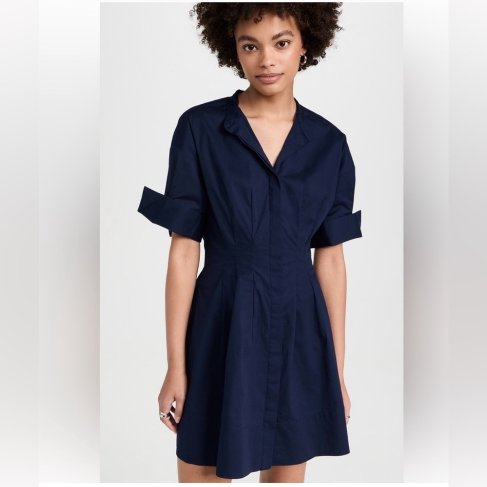 STAUD Navy Blue Mini Lorenza Shirt Dress - New - no tags - never worn